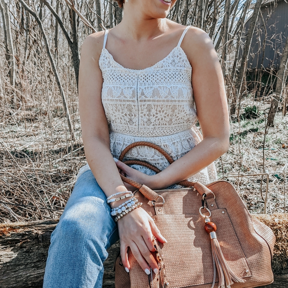Peplum crochet tank